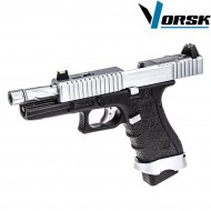 Gas gbb pistol eu17 black/chrome vorsk (vk-vgp-01-21)