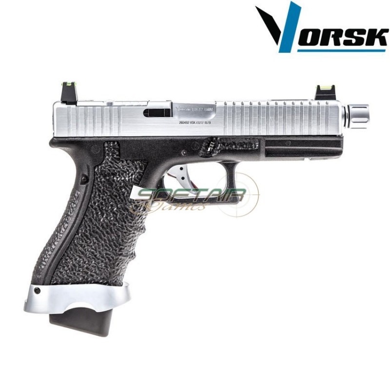 Pistola a gas gbb eu17 black/chrome vorsk (vk-vgp-01-21)