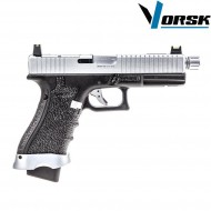 Pistola a gas gbb eu17 black/chrome vorsk (vk-vgp-01-21)