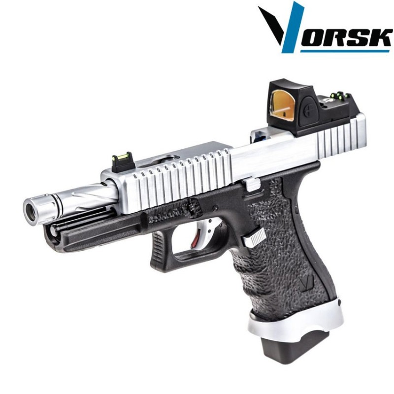 Pistola a gas gbb eu17 black/chrome + BDS vorsk (vk-vgp-01-21-bds)