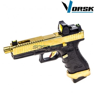 Pistola a gas gbb eu17 black/gold + BDS vorsk (vk-vgp-01-25-bds)