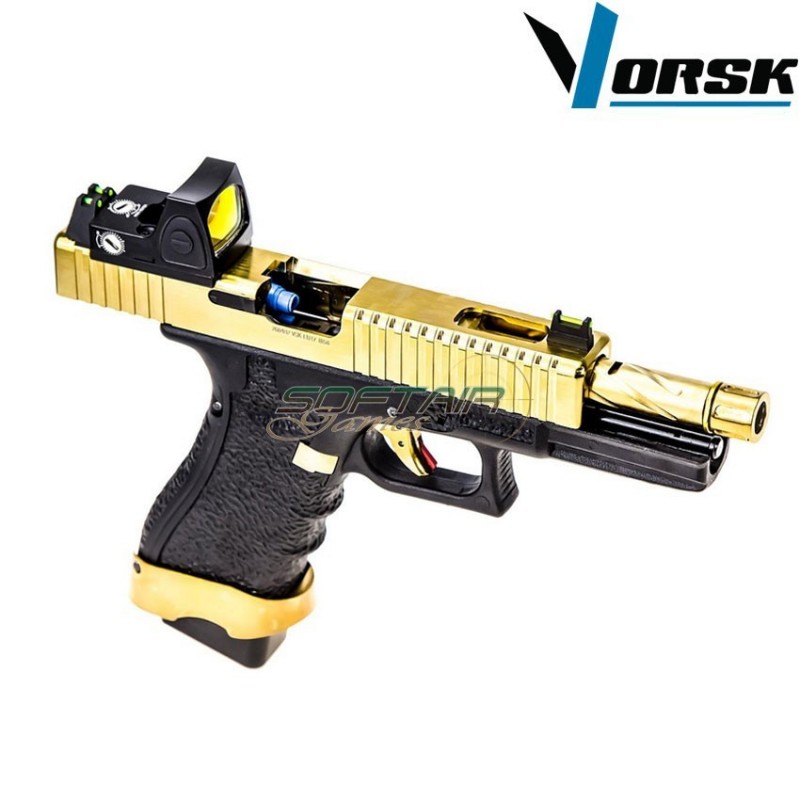 Gas gbb pistol eu17 black/gold + BDS vorsk (vk-vgp-01-25-bds)