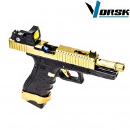 Gas gbb pistol eu17 black/gold + BDS vorsk (vk-vgp-01-25-bds)