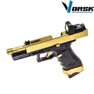 Gas gbb pistol eu17 black/gold + BDS vorsk (vk-vgp-01-25-bds)