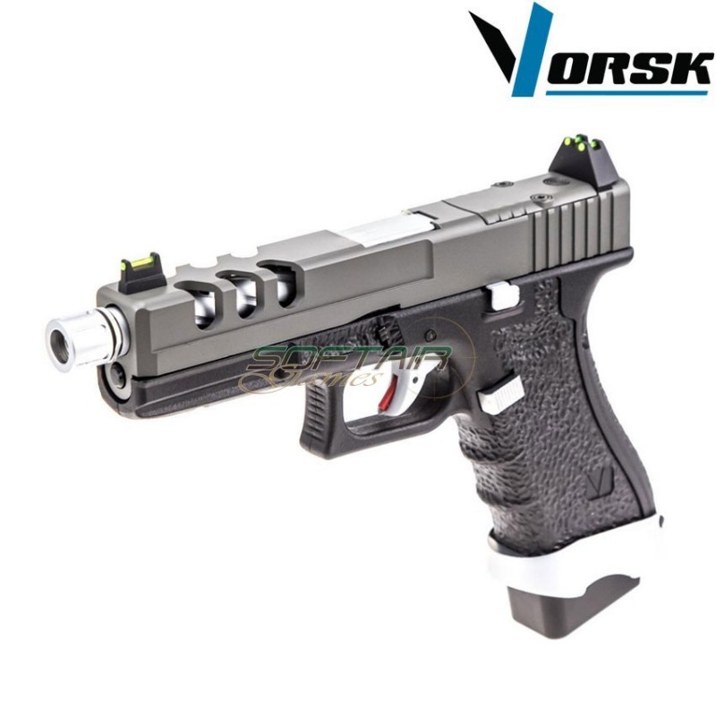 Pistola a gas gbb eu17 vented black/grey vorsk (vk-vgp-01-14)