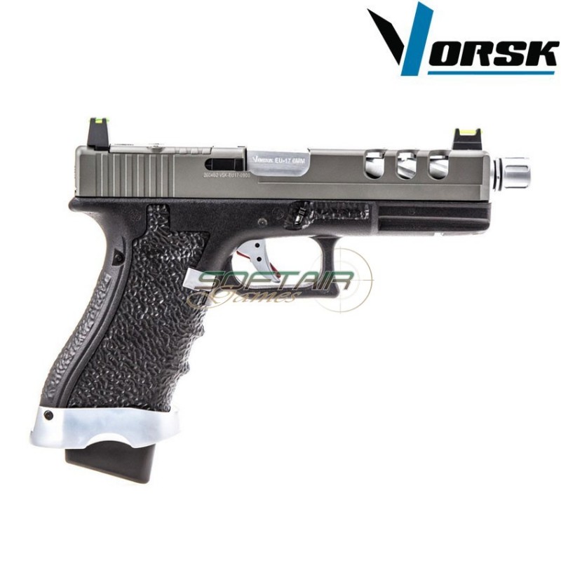 Pistola a gas gbb eu17 vented black/grey vorsk (vk-vgp-01-14)