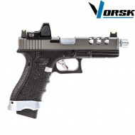 Pistola a gas gbb eu17 vented black/grey + BDS vorsk (vk-vgp-01-14-bds)