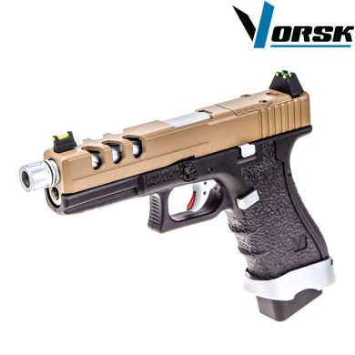 Gas gbb pistol eu17 vented black/tan vorsk (vk-vgp-01-06)