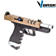 Gas gbb pistol eu17 vented black/tan vorsk (vk-vgp-01-06)