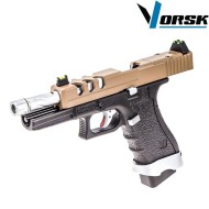 Gas gbb pistol eu17 vented black/tan vorsk (vk-vgp-01-06)