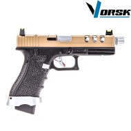 Gas gbb pistol eu17 vented black/tan vorsk (vk-vgp-01-06)