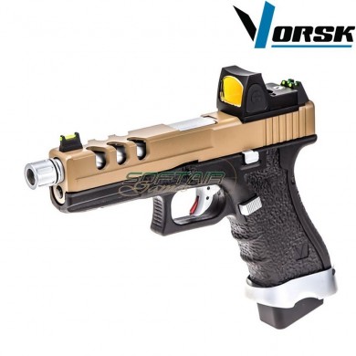 Gas gbb pistol eu17 vented black/tan + BDS vorsk (vk-vgp-01-06-bds)
