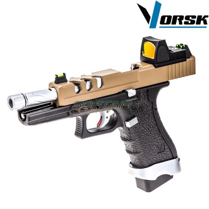 Pistola a gas gbb eu17 vented black/tan + BDS vorsk (vk-vgp-01-06-bds) Pistola a gas gbb eu17 vented black/tan + BDS vorsk (vk-vgp-01-06-bds)