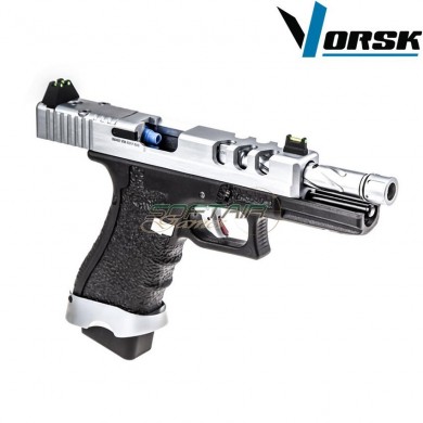Gas gbb pistol eu17 vented black/chrome vorsk (vk-vgp-01-22)
