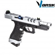 Gas gbb pistol eu17 vented black/chrome vorsk (vk-vgp-01-22)