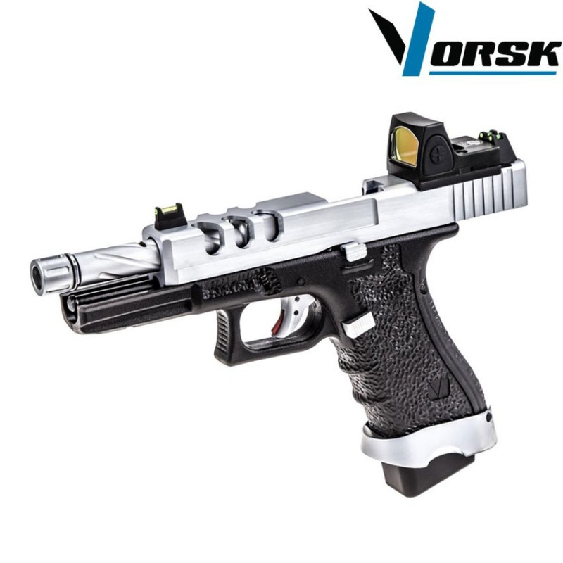 Pistola a gas gbb eu17 vented black/chrome + BDS vorsk (vk-vgp-01-22-bds)