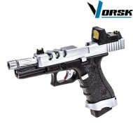 Pistola a gas gbb eu17 vented black/chrome + BDS vorsk (vk-vgp-01-22-bds)