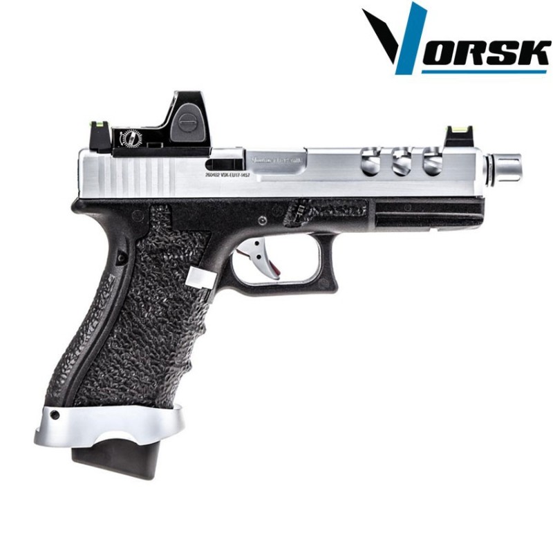 Gas gbb pistol eu17 vented black/chrome + BDS vorsk (vk-vgp-01-22-bds)