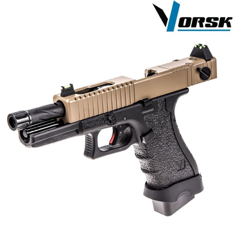 Gas gbb pistol eu18 black/tan vorsk (vk-vgp-01-07)