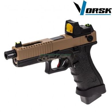 Gas gbb pistol eu18 black/tan + BDS vorsk (vk-vgp-01-07-bds)