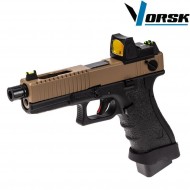 Gas gbb pistol eu18 black/tan + BDS vorsk (vk-vgp-01-07-bds)