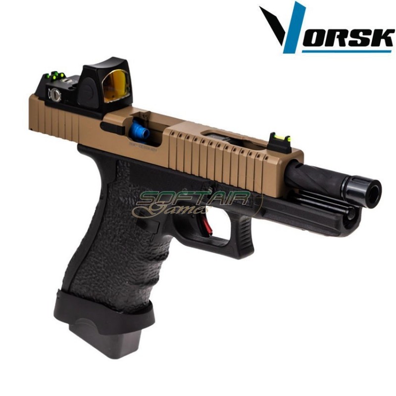 Gas gbb pistol eu18 black/tan + BDS vorsk (vk-vgp-01-07-bds)