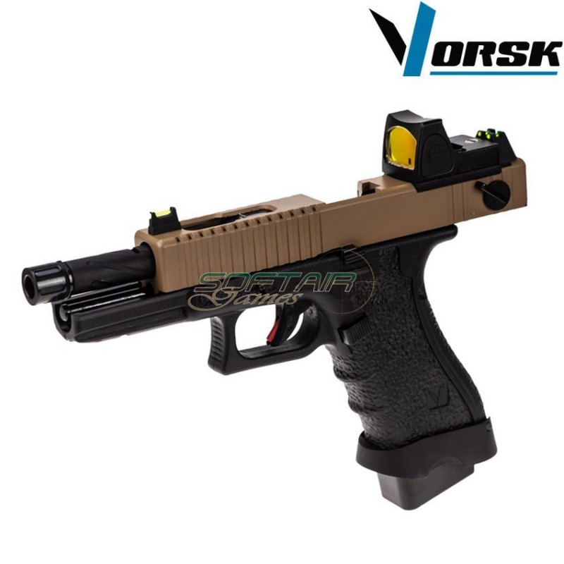 Gas gbb pistol eu18 black/tan + BDS vorsk (vk-vgp-01-07-bds)