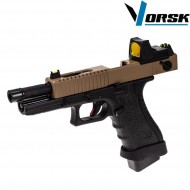 Gas gbb pistol eu18 black/tan + BDS vorsk (vk-vgp-01-07-bds)