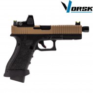 Gas gbb pistol eu18 black/tan + BDS vorsk (vk-vgp-01-07-bds)