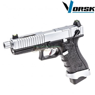 Gas gbb pistol eu18 black/chrome vorsk (vk-vgp-01-23)