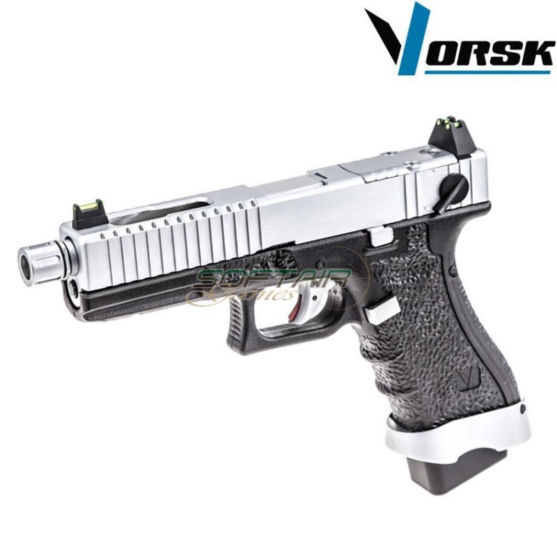 Pistola a gas gbb eu18 black/chrome vorsk (vk-vgp-01-23)
