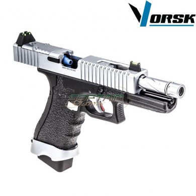 Pistola a gas gbb eu18 black/chrome vorsk (vk-vgp-01-23)