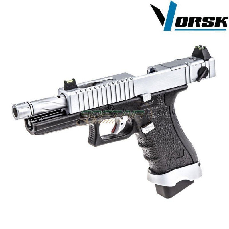 Gas gbb pistol eu18 black/chrome vorsk (vk-vgp-01-23)