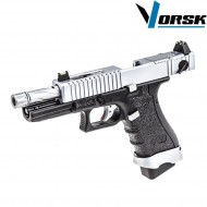 Pistola a gas gbb eu18 black/chrome vorsk (vk-vgp-01-23)