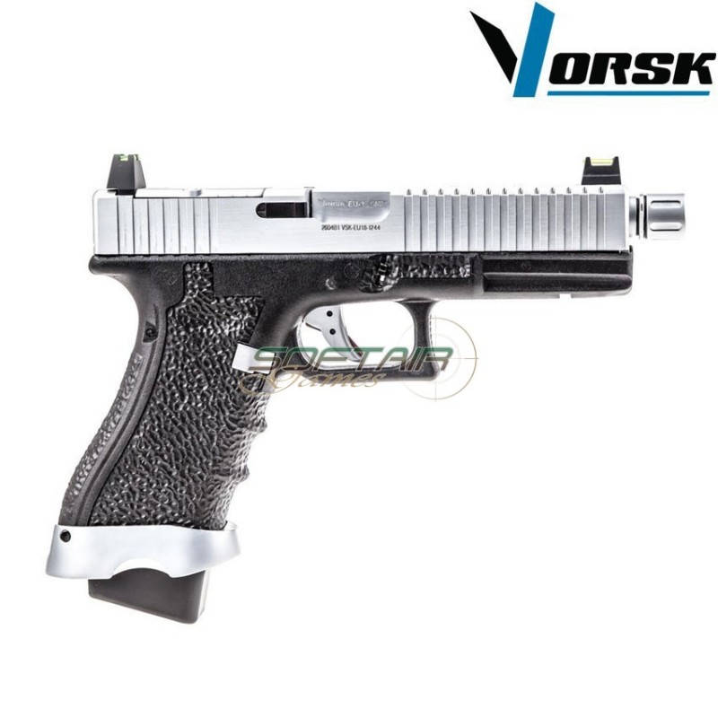 Gas gbb pistol eu18 black/chrome vorsk (vk-vgp-01-23)