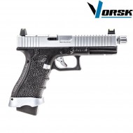 Pistola a gas gbb eu18 black/chrome vorsk (vk-vgp-01-23)