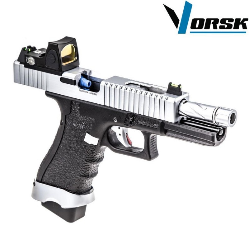 Pistola a gas gbb eu18 black/chrome + BDS vorsk (vk-vgp-01-23-bds) Pistola a gas gbb eu18 black/chrome + BDS vorsk (vk-vgp-01-23-bds)