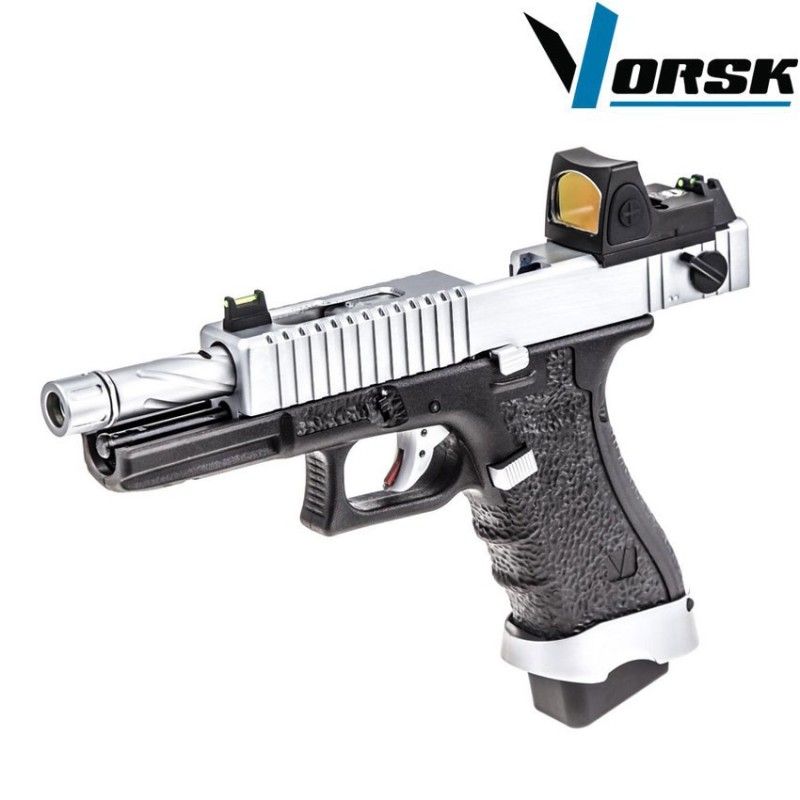 Gas gbb pistol eu18 black/chrome + BDS vorsk (vk-vgp-01-23-bds)