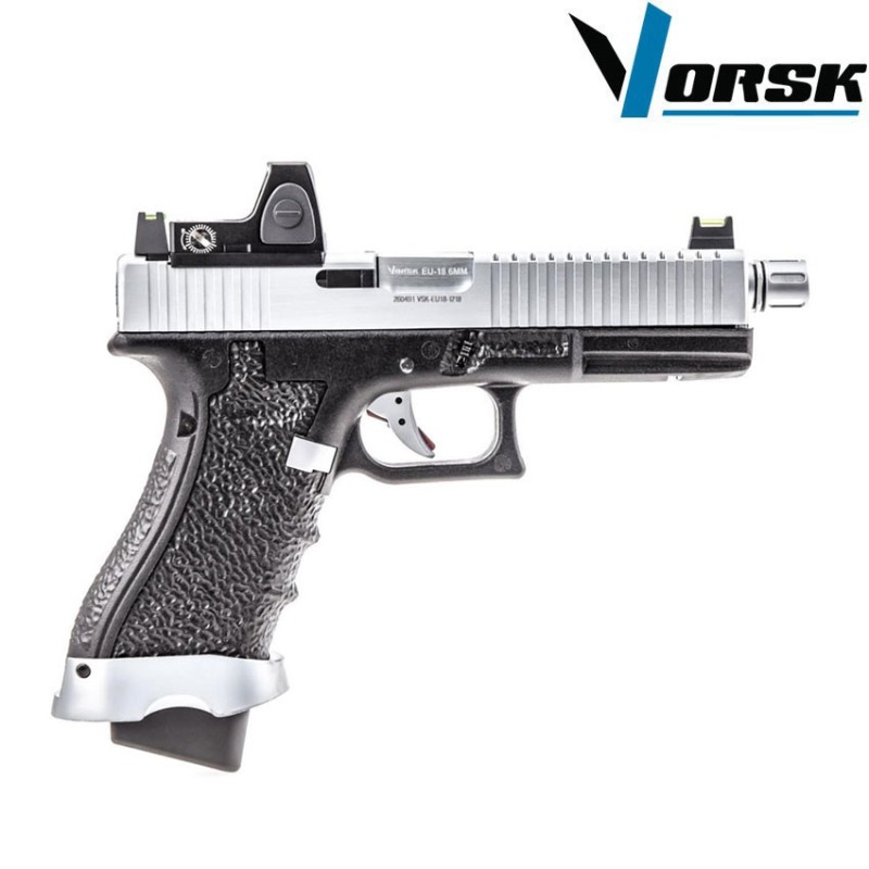 Pistola a gas gbb eu18 black/chrome + BDS vorsk (vk-vgp-01-23-bds) Pistola a gas gbb eu18 black/chrome + BDS vorsk (vk-vgp-01-23-bds)