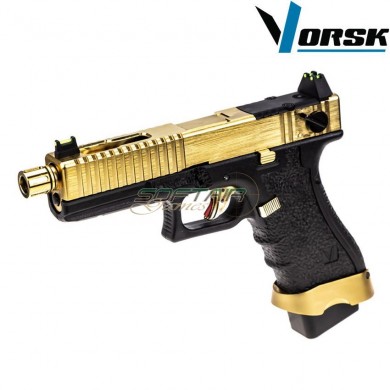 Gas gbb pistol eu18 black/gold vorsk (vk-vgp-01-27)