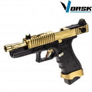 Gas gbb pistol eu18 black/gold vorsk (vk-vgp-01-27)