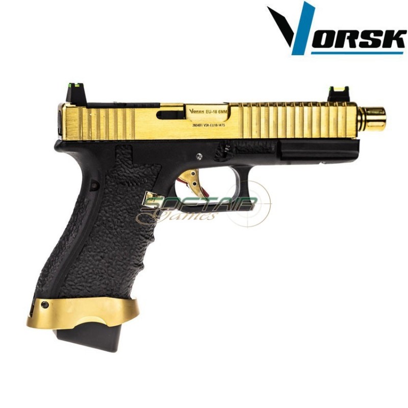 Gas gbb pistol eu18 black/gold vorsk (vk-vgp-01-27)