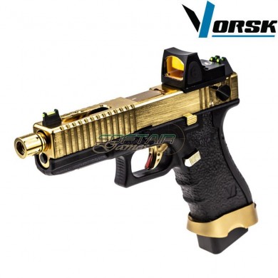 Gas gbb pistol eu18 black/gold + BDS vorsk (vk-vgp-01-27-bds)