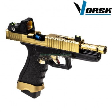 Pistola a gas gbb eu18 black/gold + BDS vorsk (vk-vgp-01-27-bds)