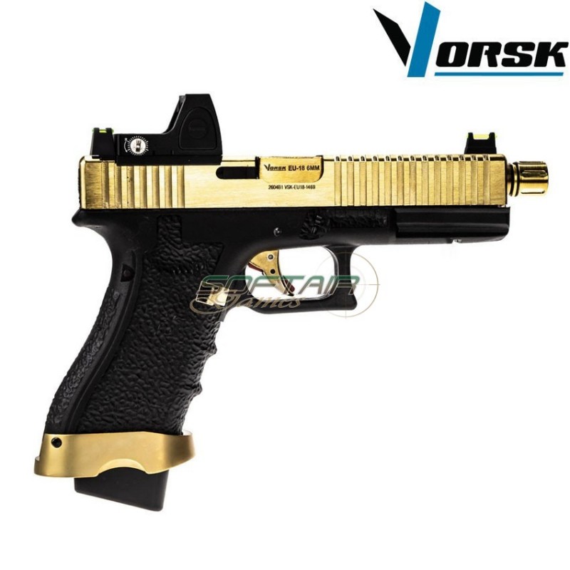 Gas gbb pistol eu18 black/gold + BDS vorsk (vk-vgp-01-27-bds)