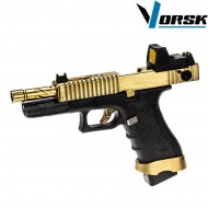 Gas gbb pistol eu18 black/gold + BDS vorsk (vk-vgp-01-27-bds)