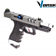 Pistola a gas gbb eu18 vented black/grey vorsk (vk-vgp-01-16)