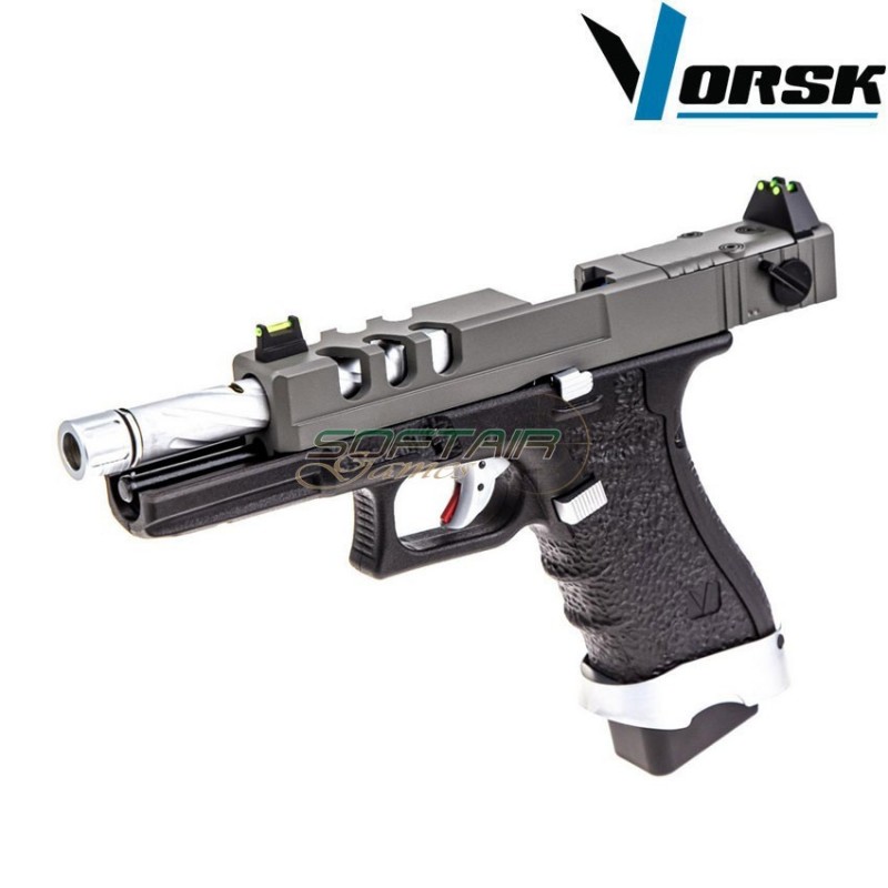 Pistola a gas gbb eu18 vented black/grey vorsk (vk-vgp-01-16)
