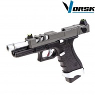 Pistola a gas gbb eu18 vented black/grey vorsk (vk-vgp-01-16)