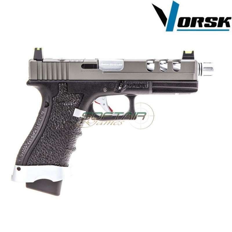 Pistola a gas gbb eu18 vented black/grey vorsk (vk-vgp-01-16)